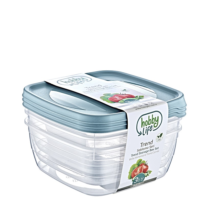 02 1041-3*2,5 LT SQUARE TREND STORAGE BOX           	L21.3	W21.3	H13