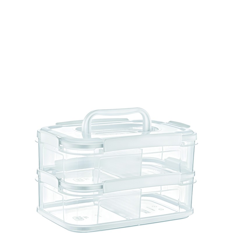 02 1388-SMART DOUBLE LAYER DIVIDED AIRTIGHT STORAGE BOX		L16.5	W23.3	H14