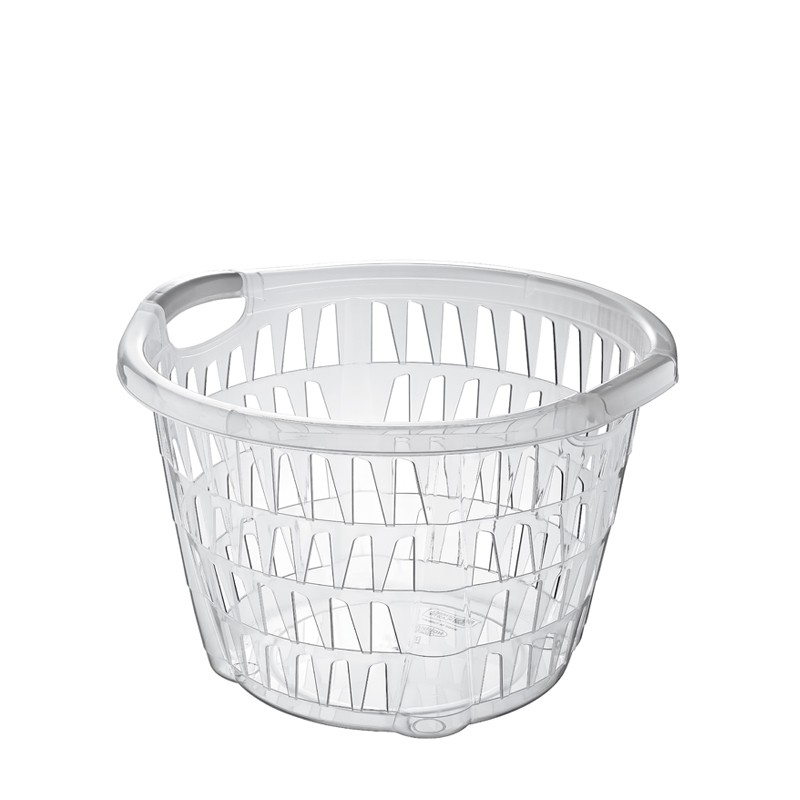 08 1098 -	Laundry Baskets		CLEAR ROUND LAUNDRY BASKET (30 LT)            	L47	 W48.5	 H31