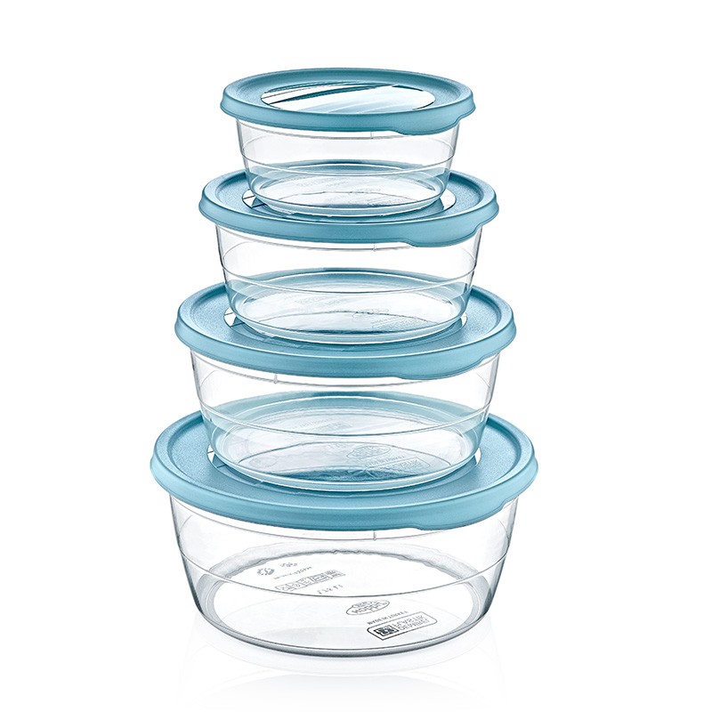 02 1021-4 PCS ROUND TREND STORAGE BOX (0,3+0,7+1,1+1,75 lt)         		L19.3	W19.3	H8.5